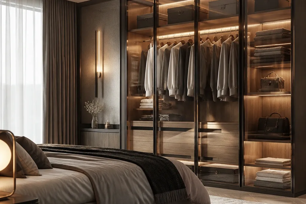Glass almirah designs bedrooms for a luxe look