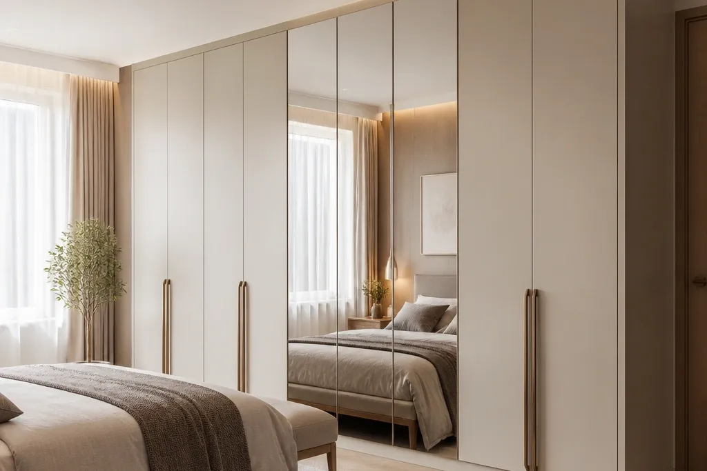 Almirah designs bedrooms with mirror ideas