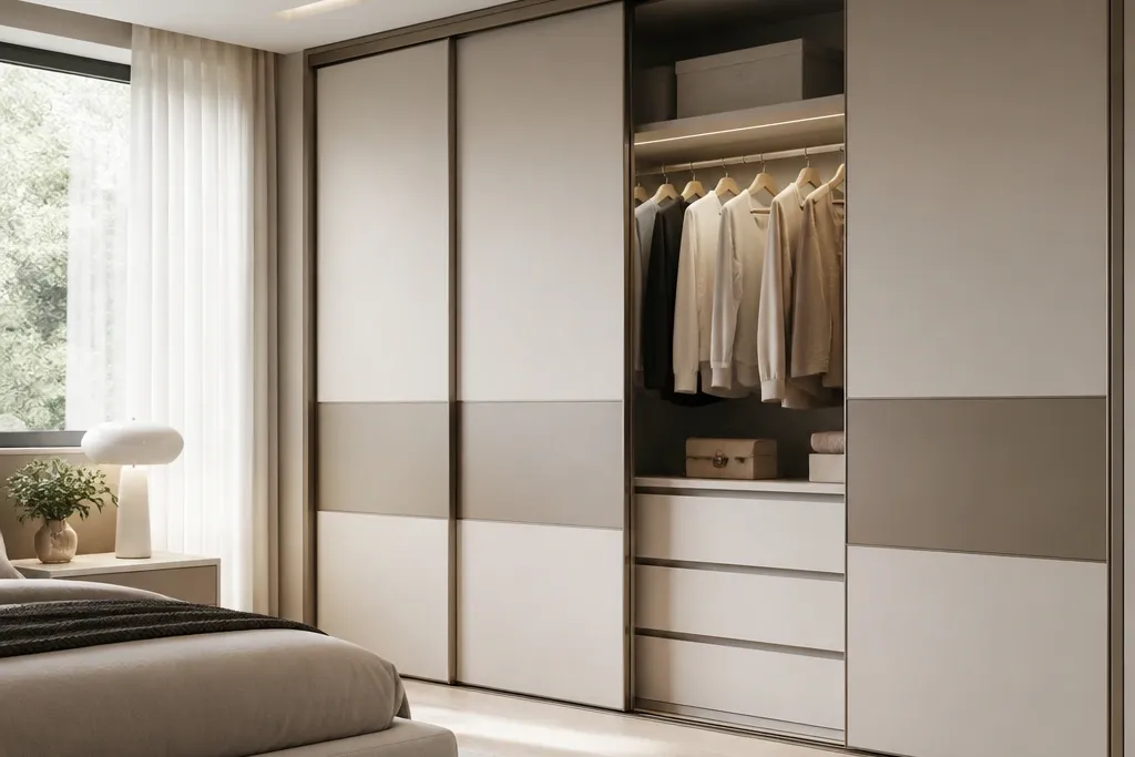 Sliding bedroom almirah designs for contemporary homes