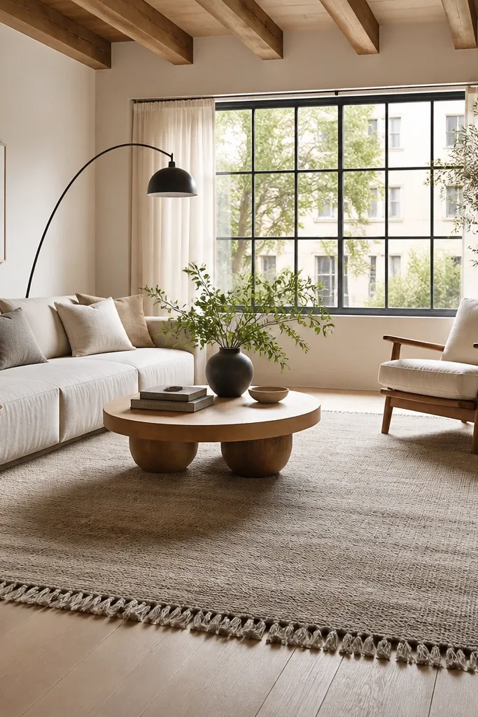 Seasonal-neutral rugs living room ideas