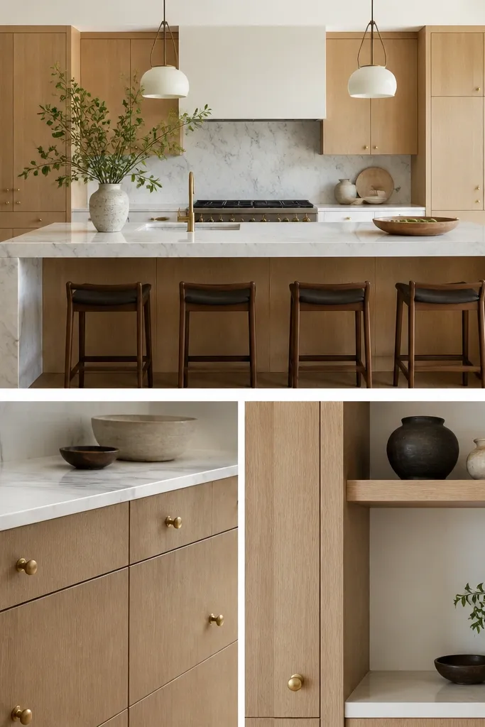 Aesthetic rift white oak kitchen cabinets styling ideas