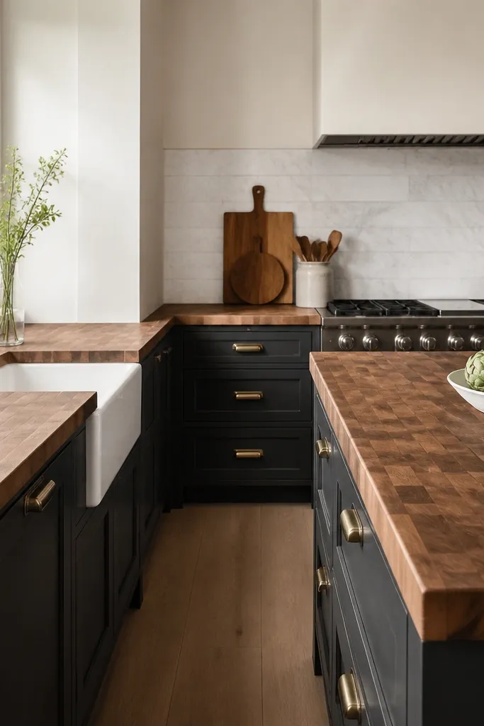 Aesthetic stained butcher block countertops ideas
