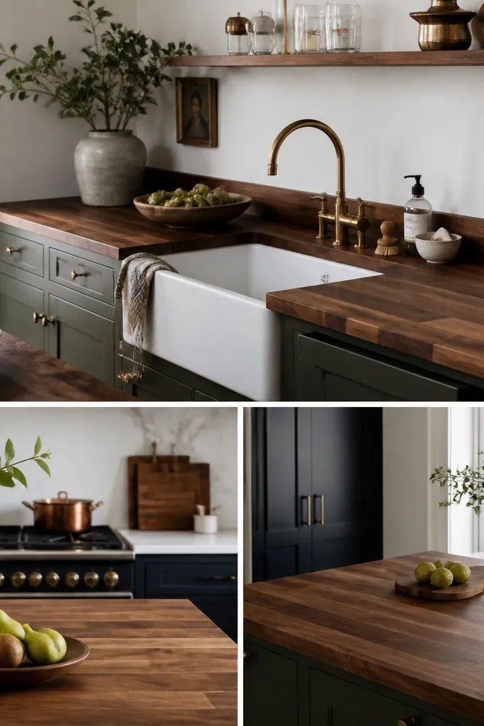 Aesthetic walnut butcher block countertops ideas