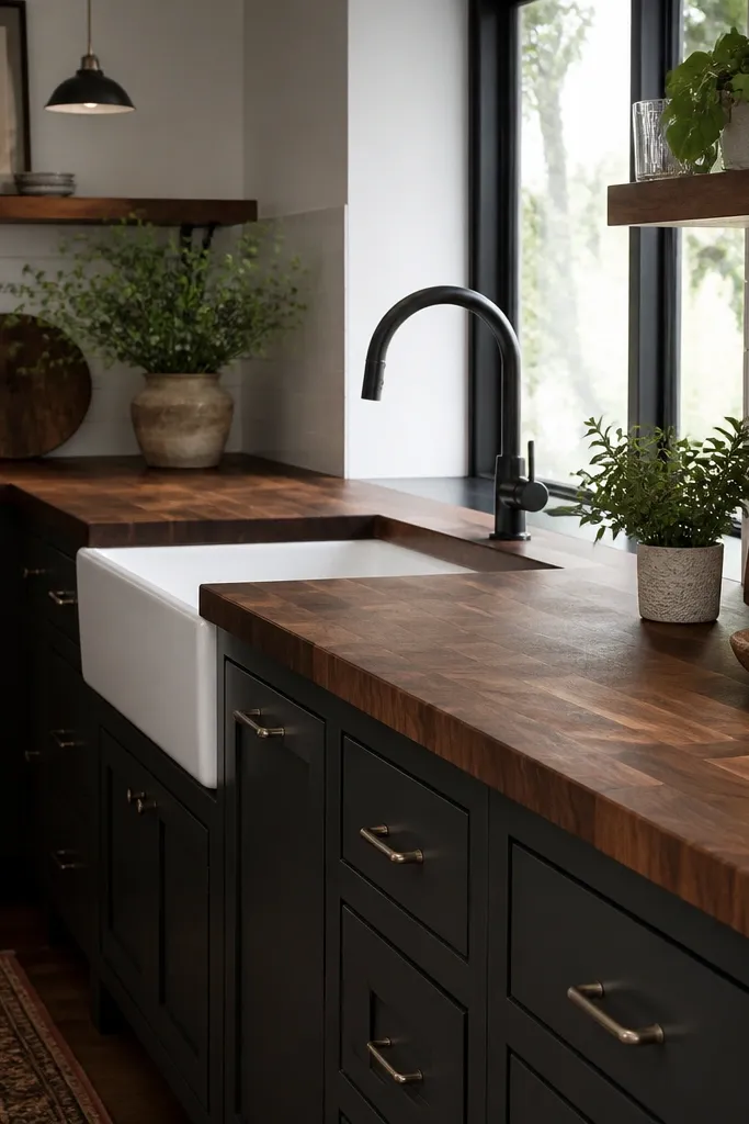 Budget dark butcher block countertops ideas