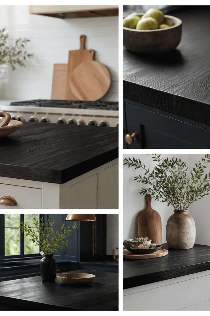 Black butcher block countertops comparison ideas