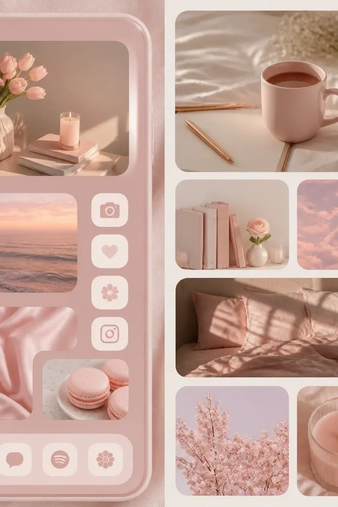 Cozy pink aesthetic widget layout ideas