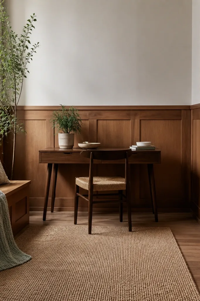 Small space half wood panel walls ideas