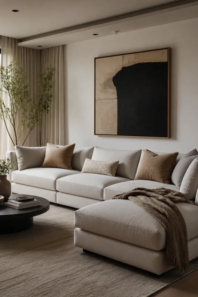Aesthetic l shape sofa living room modern ideas