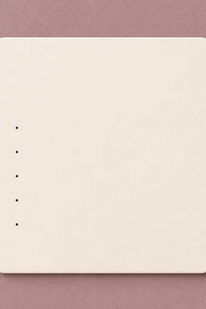 A widget background with a faint dusty magenta dotted grid. There's a cream panel centered and small black text with tiny dot bullets.