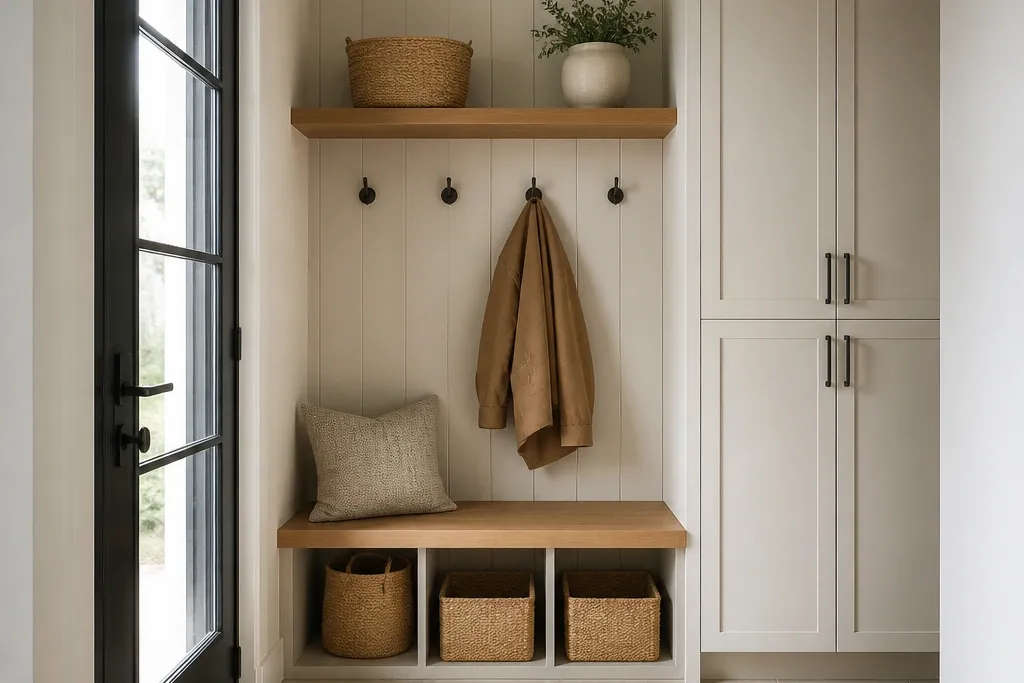 Modern Minimalist Tiny Mudroom Ideas Entryway