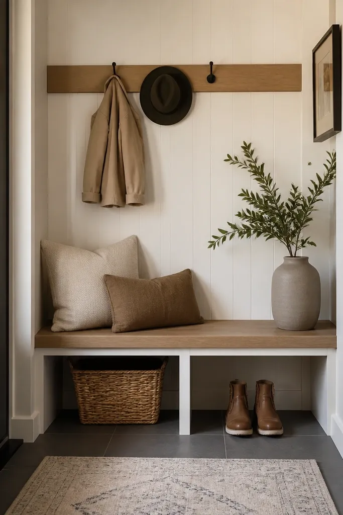 Modern Minimalist Tiny Mudroom Ideas Entryway