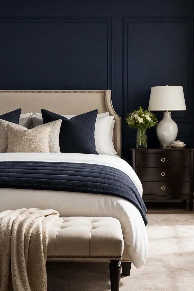 Navy Blue and Beige Bedroom Ideas