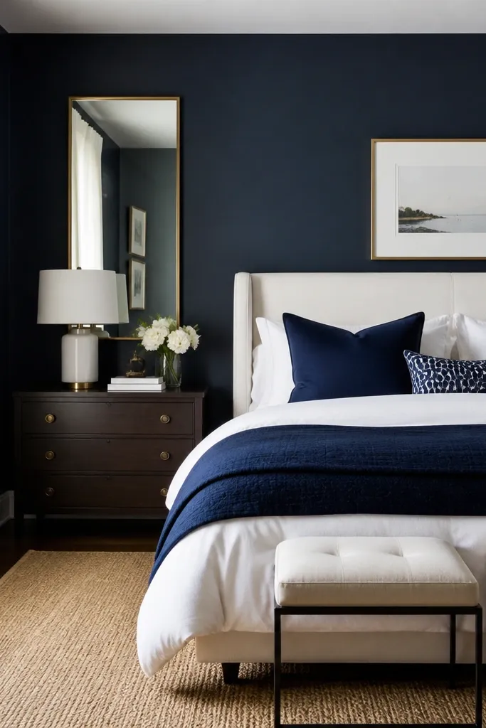 Navy Blue and White Bedroom Ideas