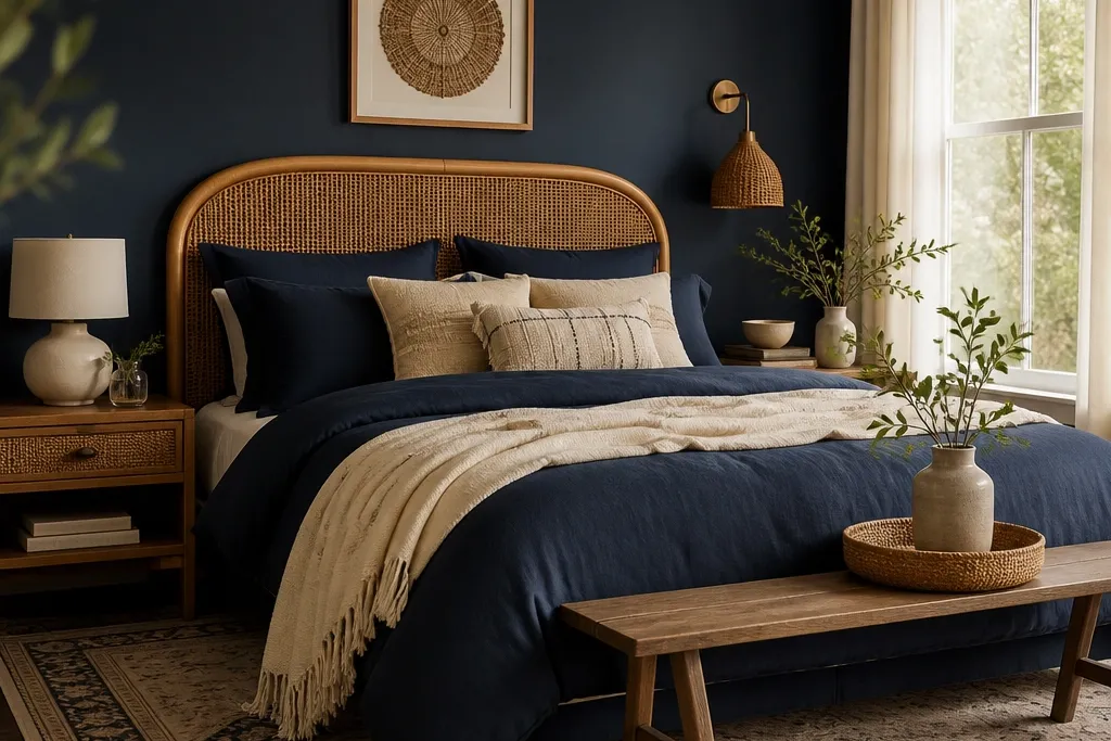 Navy Blue Boho Bedroom Ideas