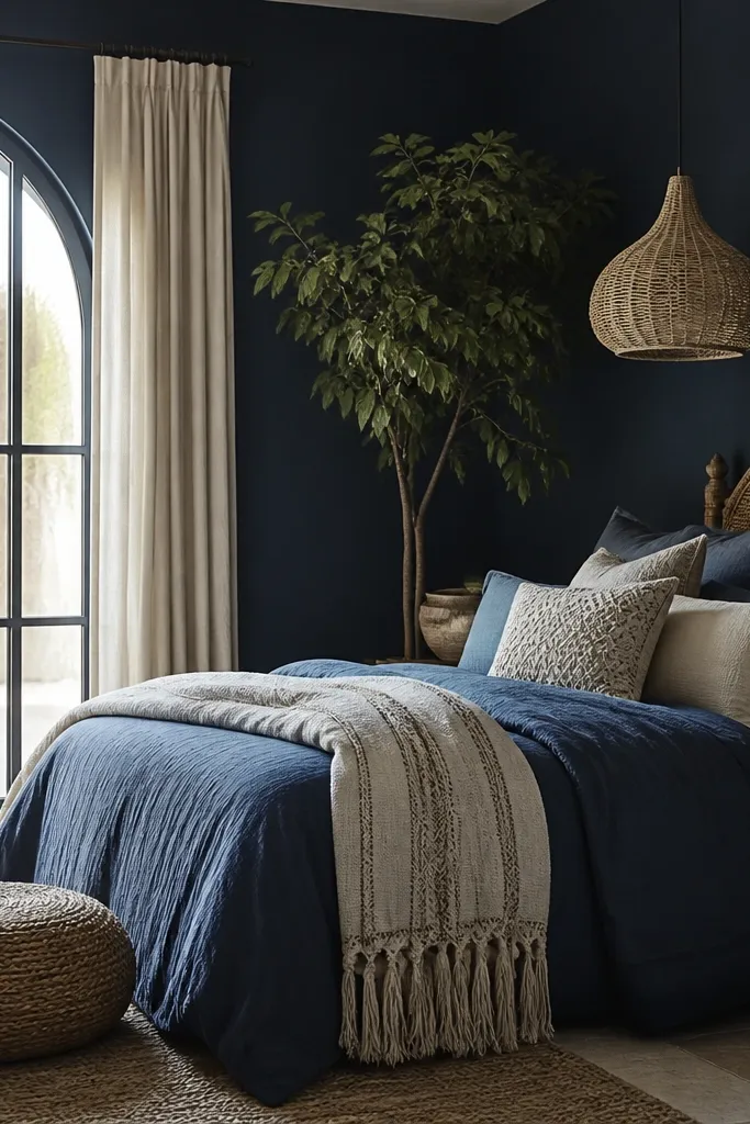 Navy Blue Boho Bedroom Ideas