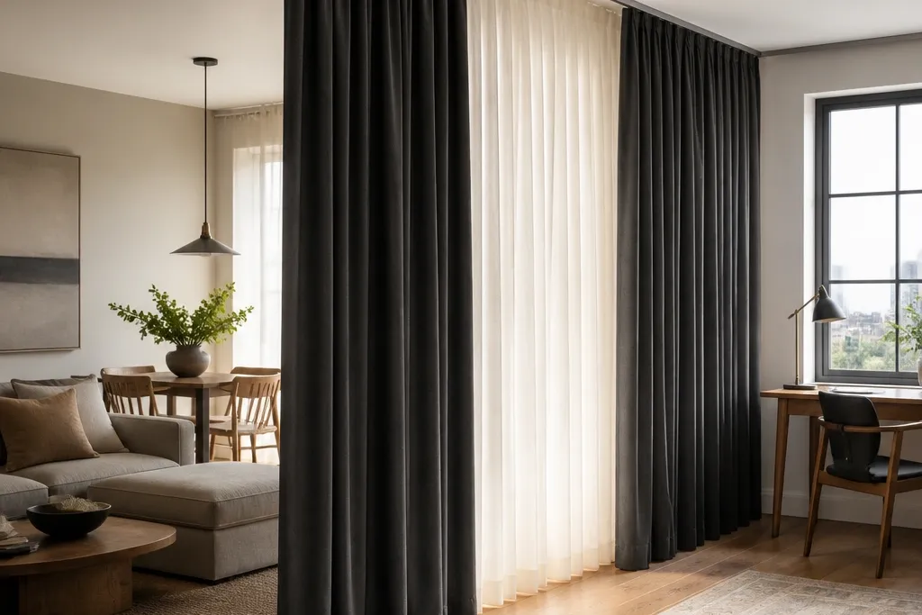 Room Divider Curtain Ideas for No-Wall Separation
