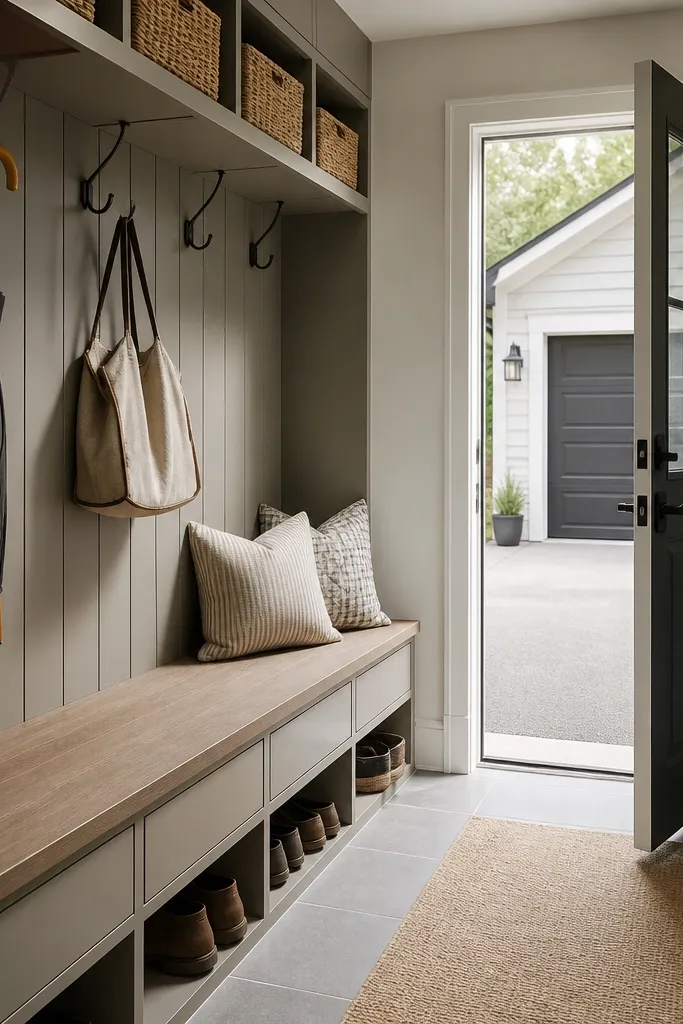 Small Space Mudroom Ideas Entryway for Garages