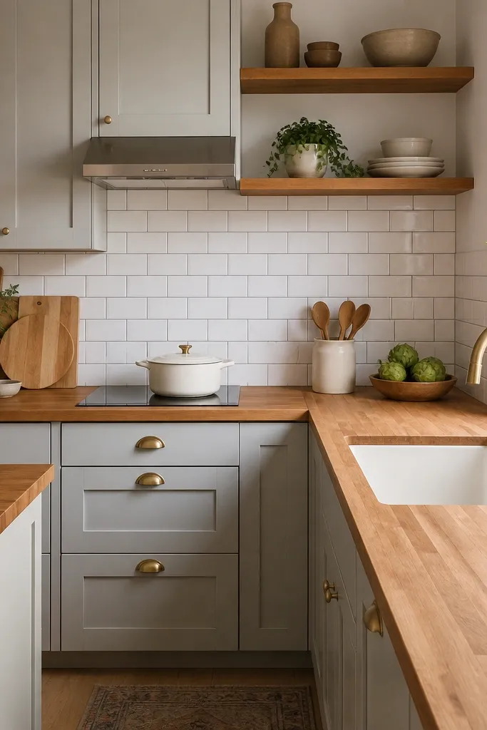 Small space butcher block kitchen countertops ideas
