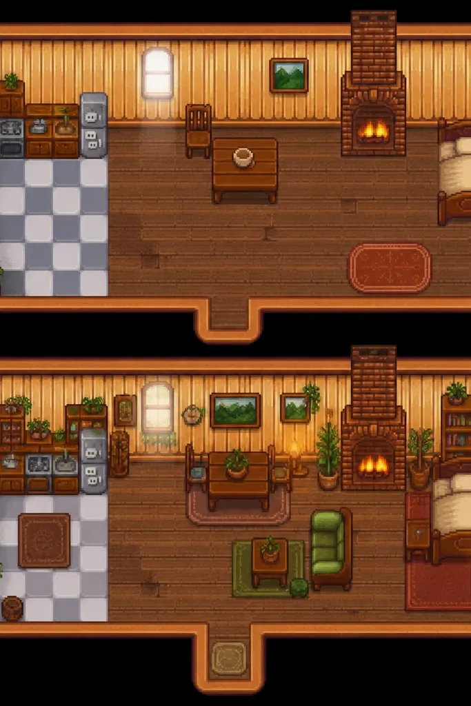 Before and after stardew valley house interior design ideas no mods