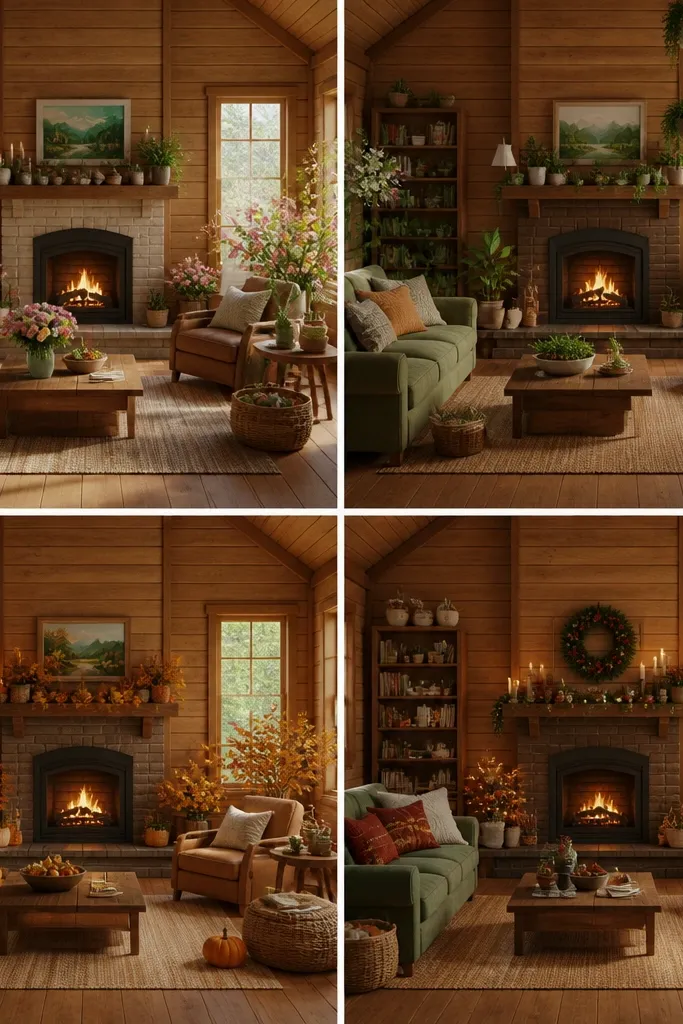 Year-round seasonal decor stardew valley house interior living room ideas
