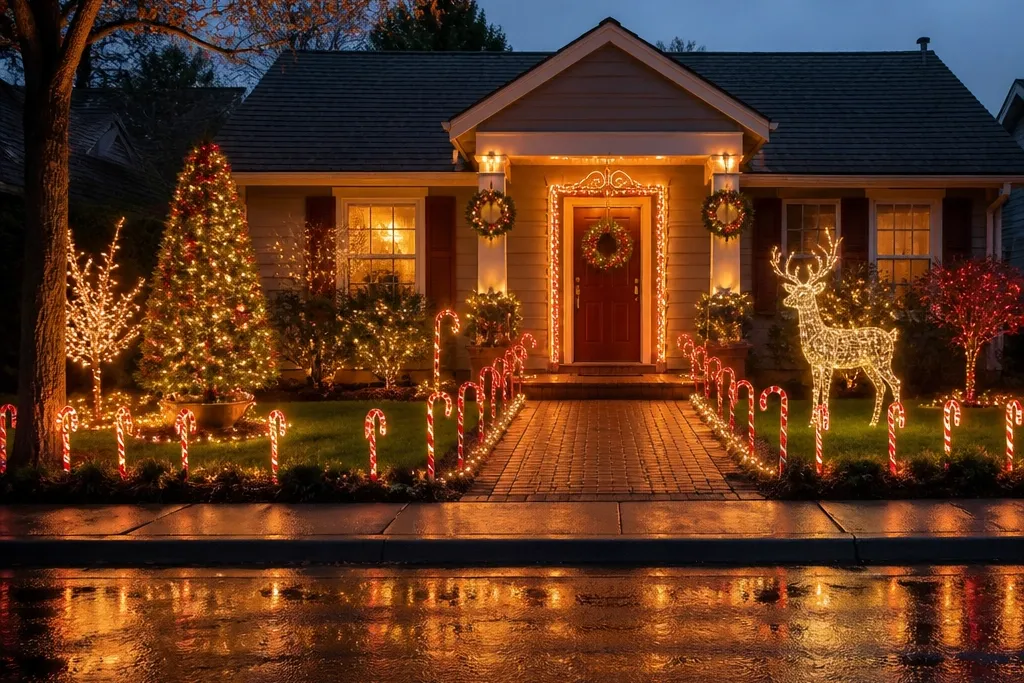 Themed Outdoor Christmas Decorations With Lights