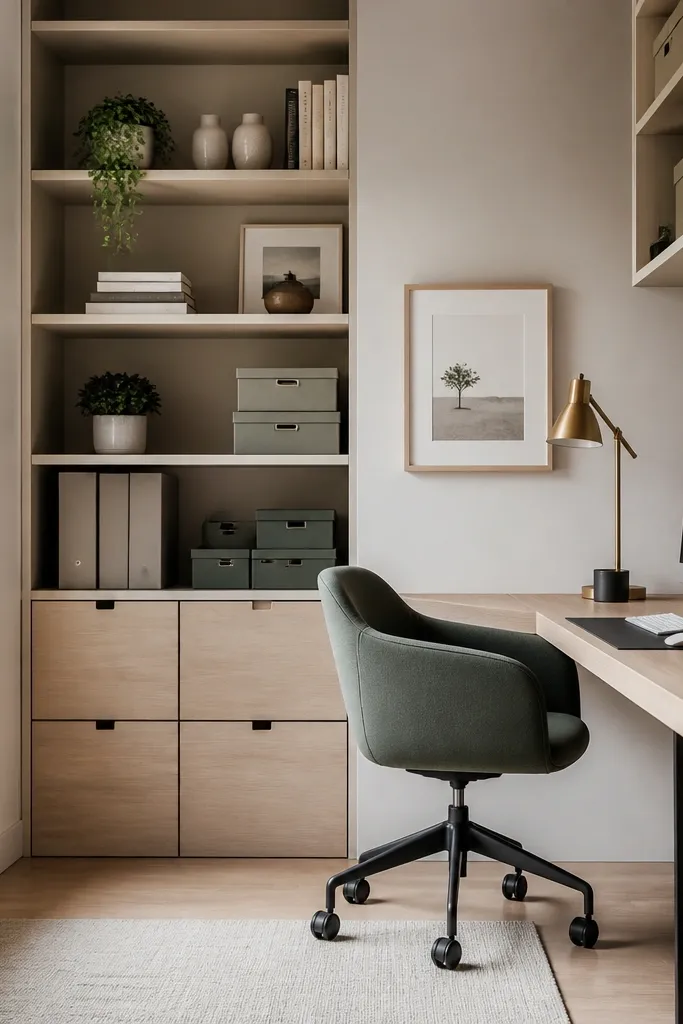 With storage work from home set up ideas