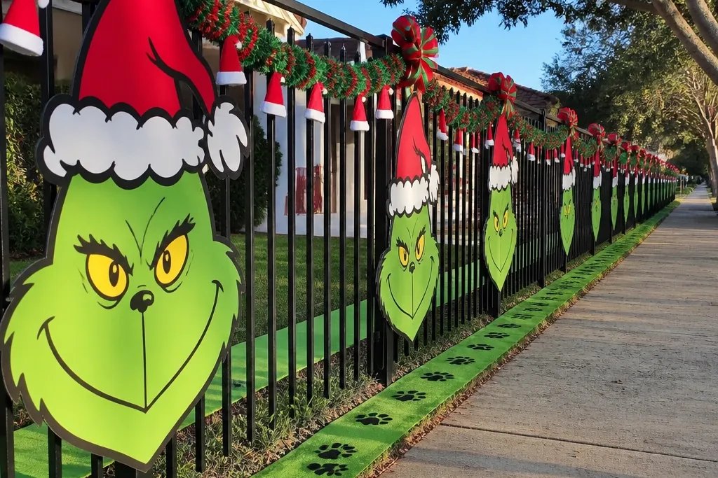 Year-Round Outdoor Christmas Fence Decorations